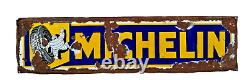 Antique Old Rare Michelin Tyre With Logo Adv. Porcelain Enamel Sign Board France