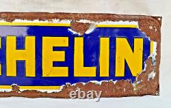 Antique Old Rare Michelin Tyre With Logo Adv. Porcelain Enamel Sign Board France
