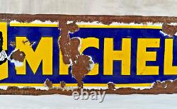 Antique Old Rare Michelin Tyre With Logo Adv. Porcelain Enamel Sign Board France