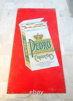 Antique Old Rare PEDRO Cigarettes Porcelain Enamel Sign Board Collectible Sign