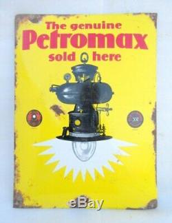 Antique Old Rare Petromax Lantern Sold Here Porcelain Enamel Sign Board Germany