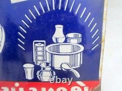 Antique Old Rare Raj Rani Utensils Ad Porcelain Enamel Sign Board Collectible