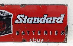 Antique Old Rare Standard Batteries Adv Automobilia Porcelain Enamel Sign Board