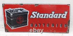 Antique Old Rare Standard Batteries Adv Automobilia Porcelain Enamel Sign Board