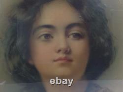 Antique Old Signed Russell's Chocolates Lady Portrait Advertising Ad Print