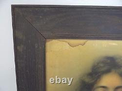 Antique Old Signed Russell's Chocolates Lady Portrait Advertising Ad Print