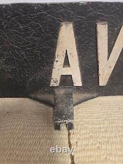 Antique Old Street Sign YALE AVE Cast Iron Double Sided RARE 23