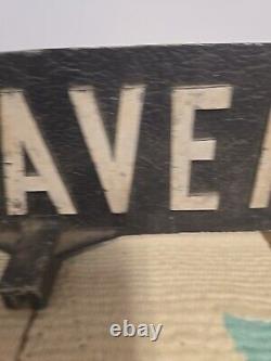 Antique Old Street Sign YALE AVE Cast Iron Double Sided RARE 23