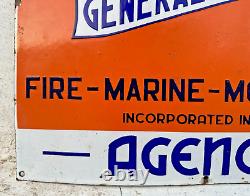 Antique Old The Jupiter General Insurance Co. LT. Ad Porcelain Enamel Sign Board