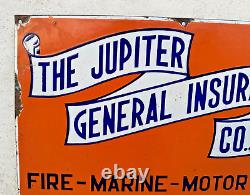 Antique Old The Jupiter General Insurance Co. LT. Ad Porcelain Enamel Sign Board