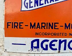 Antique Old The Jupiter General Insurance Co. LT. Ad Porcelain Enamel Sign Board