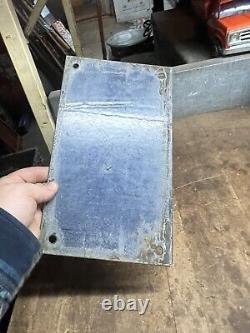 Antique Old Train Railroad RR Yellow Porcelain Number License Plate Tag Sign 320