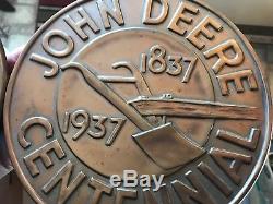 Antique Old Vintage John Deere Sign Centennial Dealer Sign Tractor 1837 1937