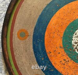 Antique Old Vintage Lg Folk Art Hand Painted Dartboard Bar Restaurant Decor Sign