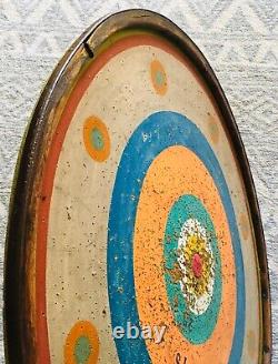 Antique Old Vintage Lg Folk Art Hand Painted Dartboard Bar Restaurant Decor Sign