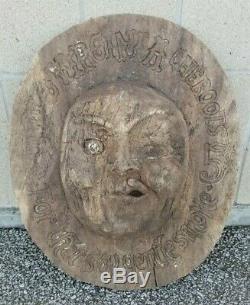 Antique Old Virginia Cheroots 5 Cent Cigar Tobacco 3D Wood Sign with Moon Face