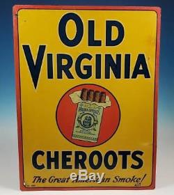 Antique Old Virginia Cheroots Tin Advertising Sign Cigar Tobacco Richmond VA
