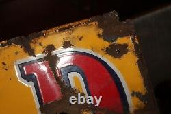 Antique Original 1930's OLD GOLD Cigarettes Porcelain Enamel Sign 12 x 36