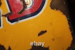 Antique Original 1930's OLD GOLD Cigarettes Porcelain Enamel Sign 12 x 36