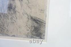 Antique Original Hermann Struck Untitled Etching Print of Old Man Signed 1905