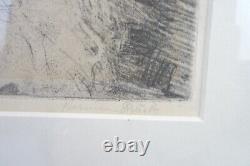 Antique Original Hermann Struck Untitled Etching Print of Old Man Signed 1905