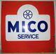 Antique Original Mico Service Big Porcelain Enamel Advertisement Sign Board Old