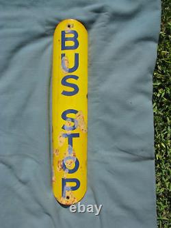 Antique Original New Orleans Lousiana Porcelain Bus Stop Sign Rare & Old