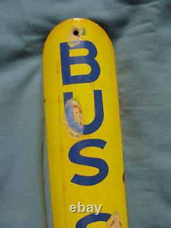 Antique Original New Orleans Lousiana Porcelain Bus Stop Sign Rare & Old