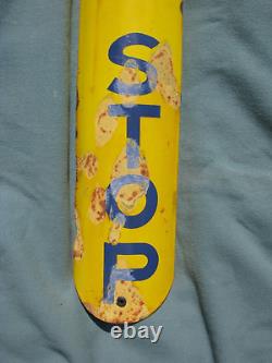 Antique Original New Orleans Lousiana Porcelain Bus Stop Sign Rare & Old