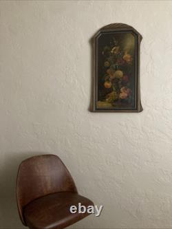Antique Original Oil Painting Old Still Life Flowers Fine Deco Frame Signed 1922