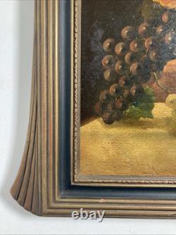 Antique Original Oil Painting Old Still Life Flowers Fine Deco Frame Signed 1922