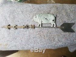 Antique Original Pig Weathervane FARM Bacon Hog Barn Art Sign Old Wind Vane