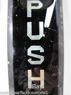 Antique'PUSH' Bevel Edge Glass Door Push Plate Sign Old Architectural Hardware