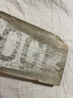 Antique Painted Wooden Sign STONEBRIDGE Arrow old surface