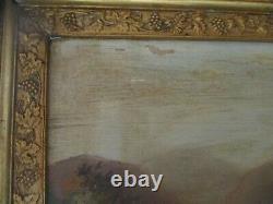 Antique Painting, 1800s, Landscape, 15 x 20, old gold frame, HUMPHRYS
