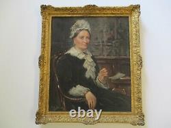 Antique Painting Estate Portrait Female Woman Ship Owners Wife 19th Century Old