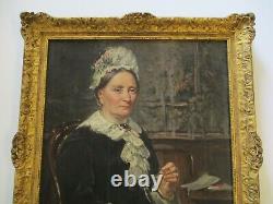 Antique Painting Estate Portrait Female Woman Ship Owners Wife 19th Century Old