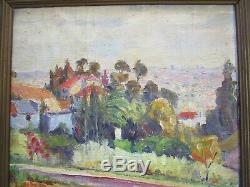 Antique Painting Hollywood Hills Old California Painting Los Angeles Landscape