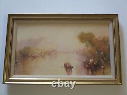 Antique Painting Impressionism Masterful Landscape River Signed 1890's Old