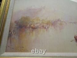 Antique Painting Impressionism Masterful Landscape River Signed 1890's Old