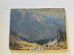 Antique Painting Landscape Impressionism 1930's Old American Mountain As Is