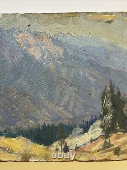 Antique Painting Landscape Impressionism 1930's Old American Mountain As Is