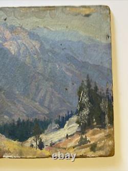 Antique Painting Landscape Impressionism 1930's Old American Mountain As Is