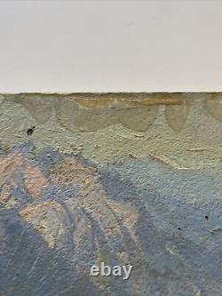 Antique Painting Landscape Impressionism 1930's Old American Mountain As Is