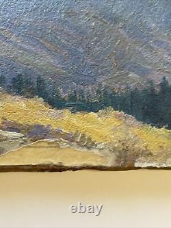 Antique Painting Landscape Impressionism 1930's Old American Mountain As Is