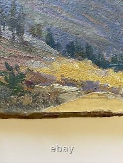 Antique Painting Landscape Impressionism 1930's Old American Mountain As Is