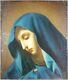 Antique Painting Our Lady Of Sorrows Oil Panel Original Old Vintage Picture
