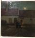 Antique Painting Pierre Leroux Oil On Panel Two Friends Tavern Sign Rare Old 20c