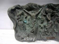 Antique Panel Copper Art Nouveau Ladys Figure Sign Patina Wall Art Rare Old 20th