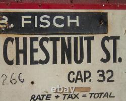 Antique Parking Sign Chestnut ST Philadelphia B Fisch Old Vintage Advertising PA